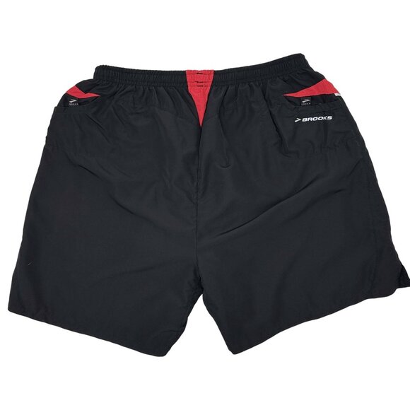 Brooks Shorts Men's Size M Black Running Shorts Lined Pockets reflective Fabric - Picture 2 of 10